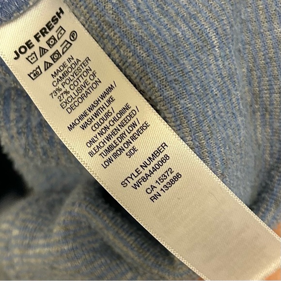 Joe Fresh long sweatshirt hoodie in blue, Size XL - Picture 4 of 5